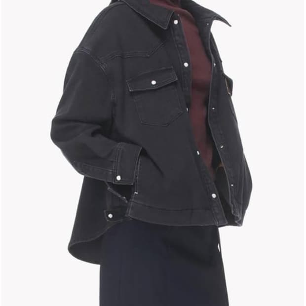 한섬 시스템 스냅버튼 오버핏 데님 셔츠 자켓 82-94-160사이즈