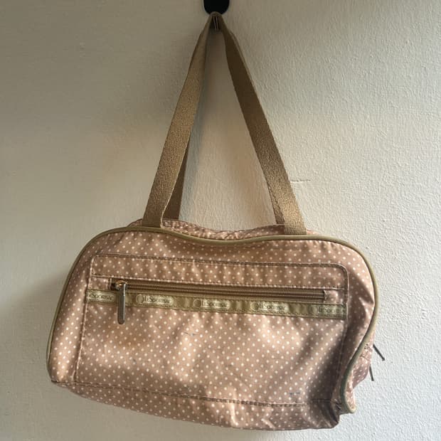 레스포삭 땡땡이 핸드백 