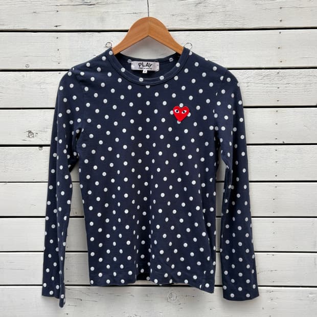 Comme des Garcons 꼼데가르송 도트 땡땡이 롱슬리브 티셔츠