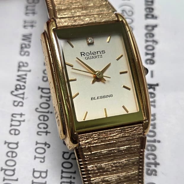 데드스탁] 빈티지 로렌스 블레싱 사각탱크 쿼츠 여성용 브레이슬릿 ver.