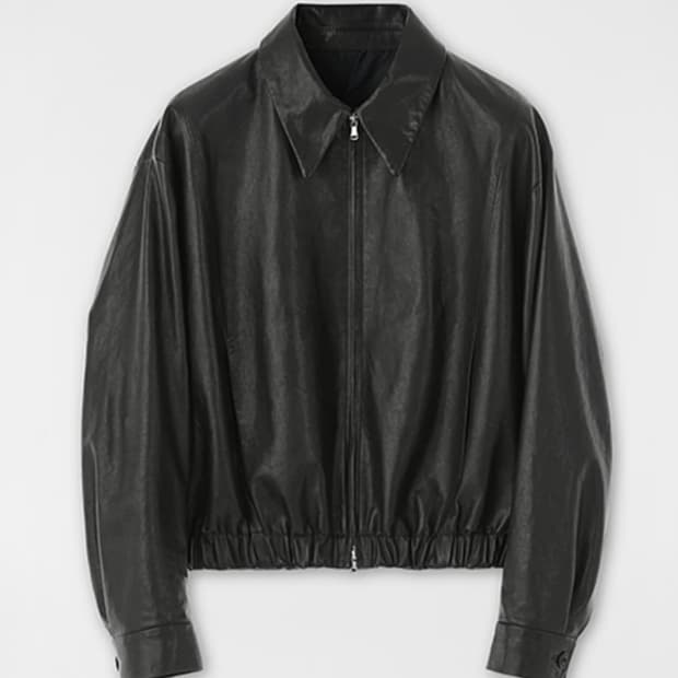 쿠어 램스킨 블루종 자켓 L 블랙