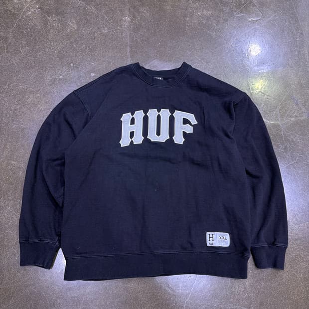 HUF 허프 아치 로고 맨투맨 스웻셔츠 블랙 XXL