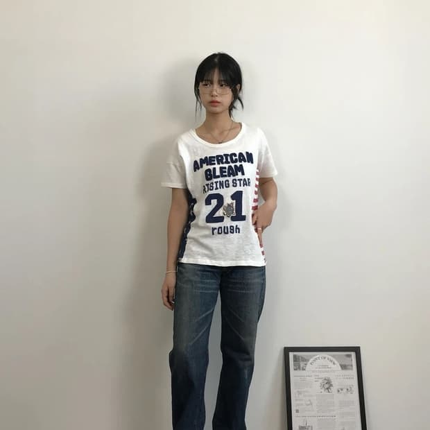 Rough American Flag Patchwork Tee