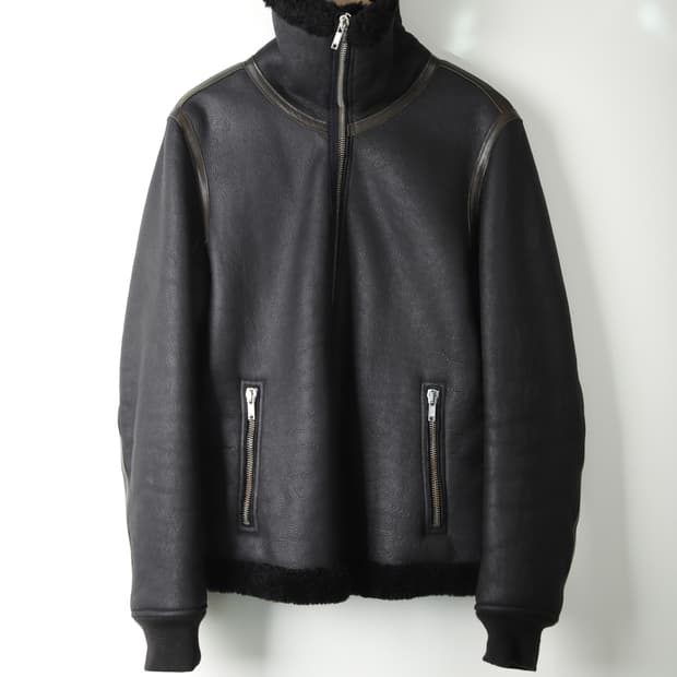 L / Rick Owens 릭오웬스 아카이브 하이넥 무스탕 자켓