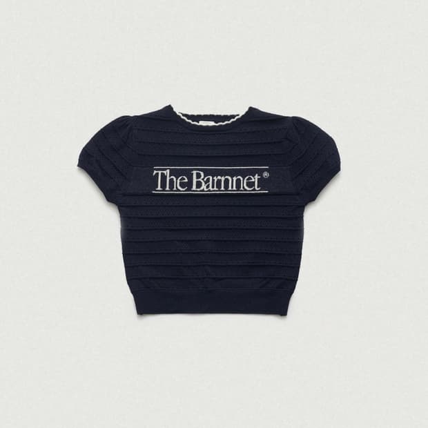 더바넷 Helen Logo Jacquard Knit Top_Navy