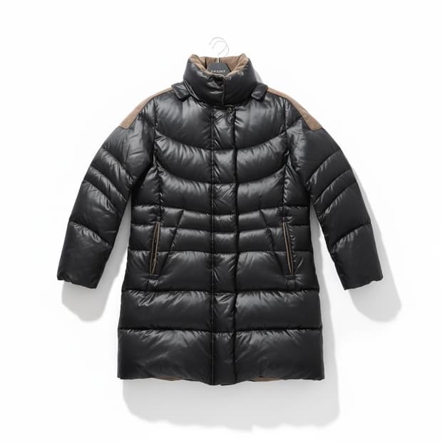 타임 블랙 다운 패딩 코트 
