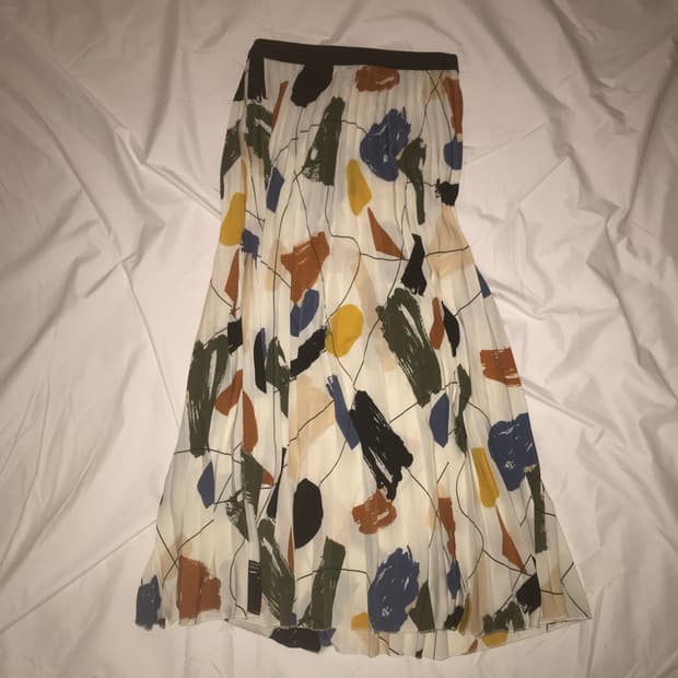 Vintage pleated long skirt