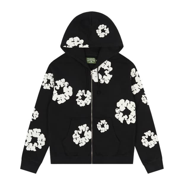 (L) 데님티어스 코튼 후드 집업 블랙 새제품