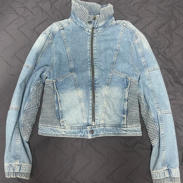 자라 데님 바이커 자켓