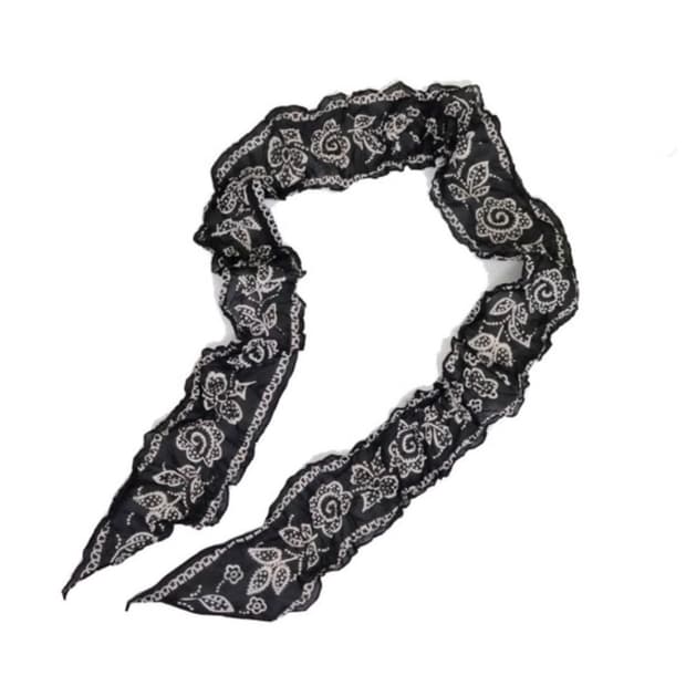 새상품) 캐피탈 워셔 실크 스카프 네커치프 / 블랙