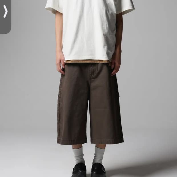 디키즈 가먼트 다이드 오버랭스 트윌 쇼츠 Brown