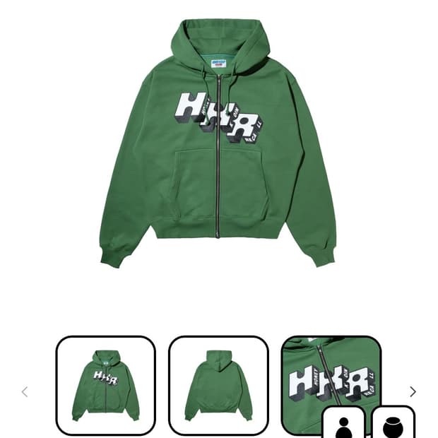 M 허니스쿱하우스x코인서울x리콜 후드집업 그린