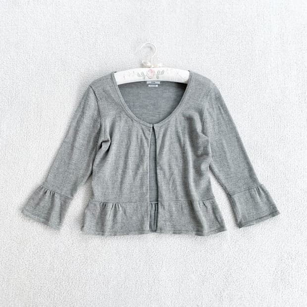 여리핏 ♥ 그레이 글리터 후크 7부 가디건