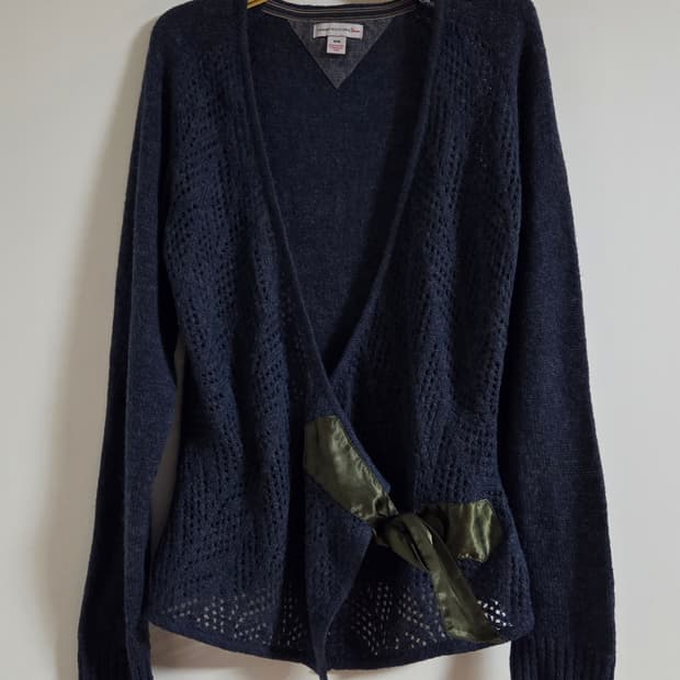 타미힐피거 데님 니트 가디건