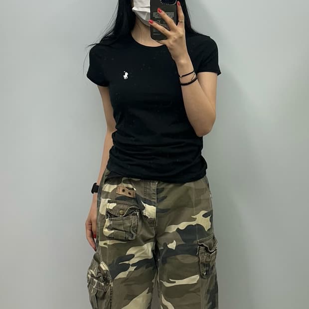 폴로 랄프로렌 블랙 반팔 티셔츠 