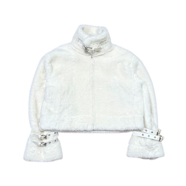  (W)페이크 퍼 버클 자켓