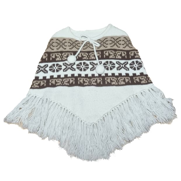 하니유빈티지 노르딕 폼폼이 니트 케이프 판초판쵸 망토 모리걸하구미