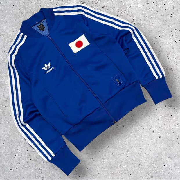 [M] 06s 아디다스 재팬 파란색 삼선 져지 재킷 C11