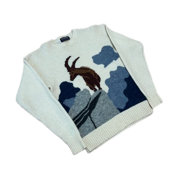 빈티지 퓨리턴 셔틀랜드 울 산양 니트