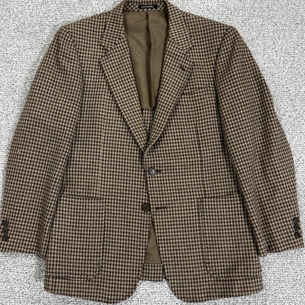 Vintage Brown Houndstooth Blazer