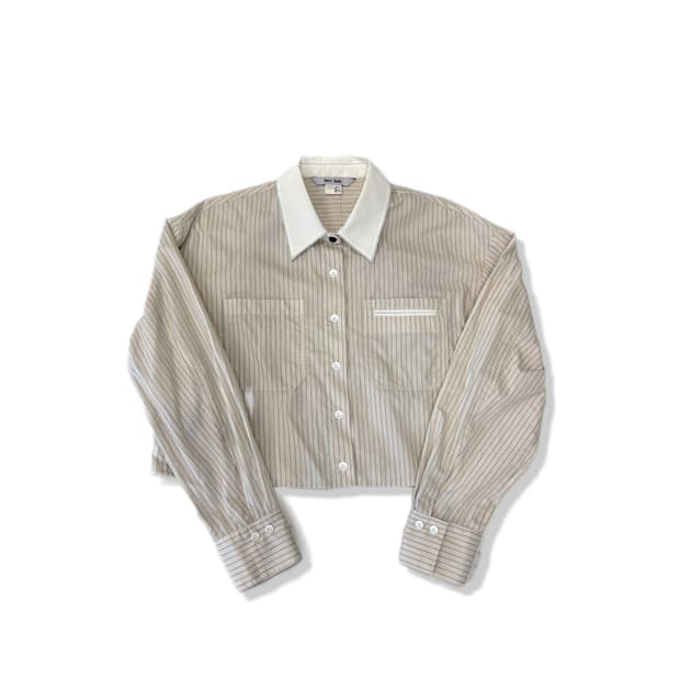 jcjd striped crop shirt