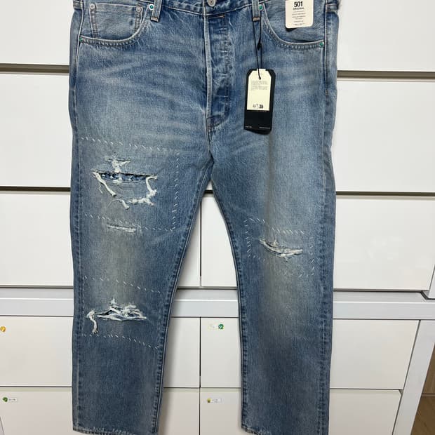 리바이스 501 터키석 워싱 셀비지 