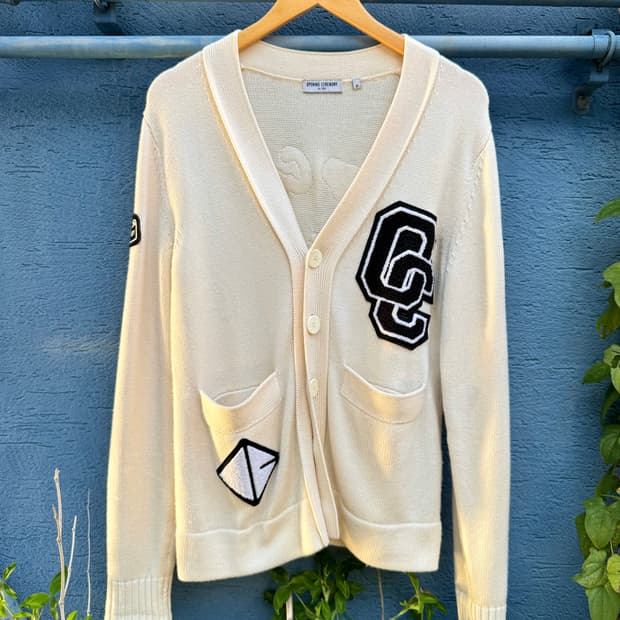 오프닝 세레모니 성조기 패치 가디건 (ivory) 