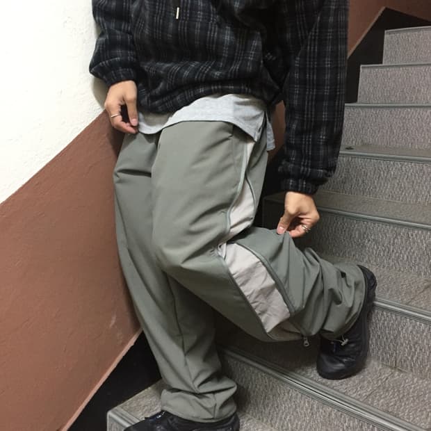 나일론 와이드팬츠 