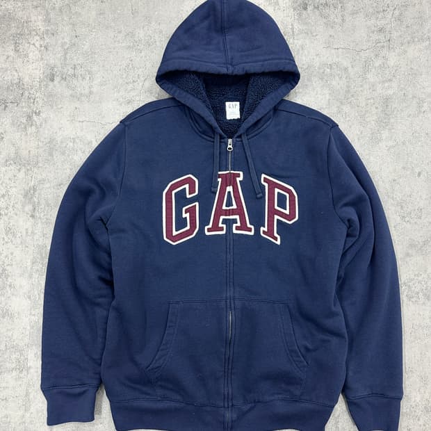 갭 보아털 네이비 후드집업L