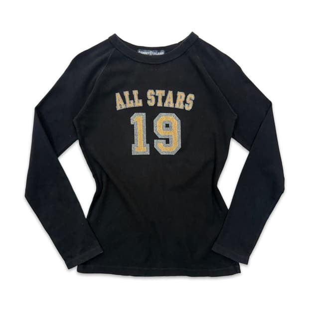 빈티지 블랙 레터링 나그랑 긴팔티