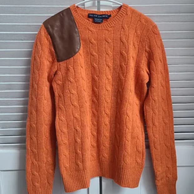 폴로 꽈배기 울 캐시미어 니트