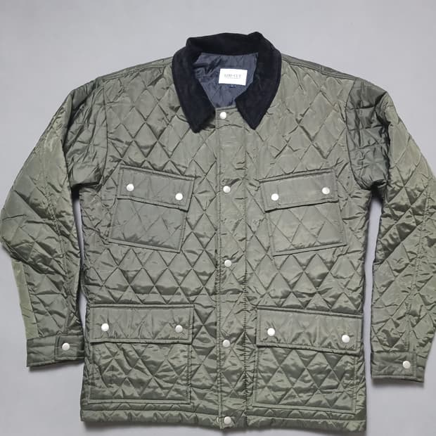 [L] 로우컷 벨티드 퀼팅 자켓 오버핏 바버 스타일