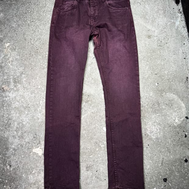 Bershka Burgundy Slim Denim Pants