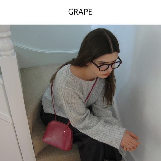 썸웨어버터 페블 pebble cross bag - grape