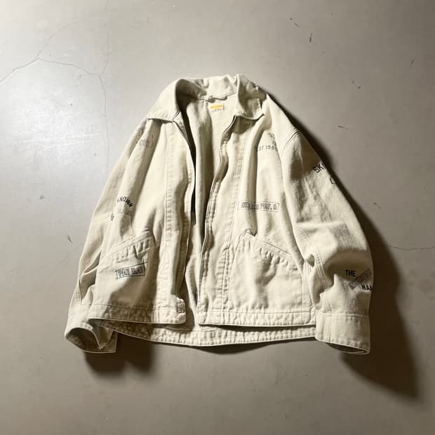 페이 데이 레더링 프린트 워크 자켓