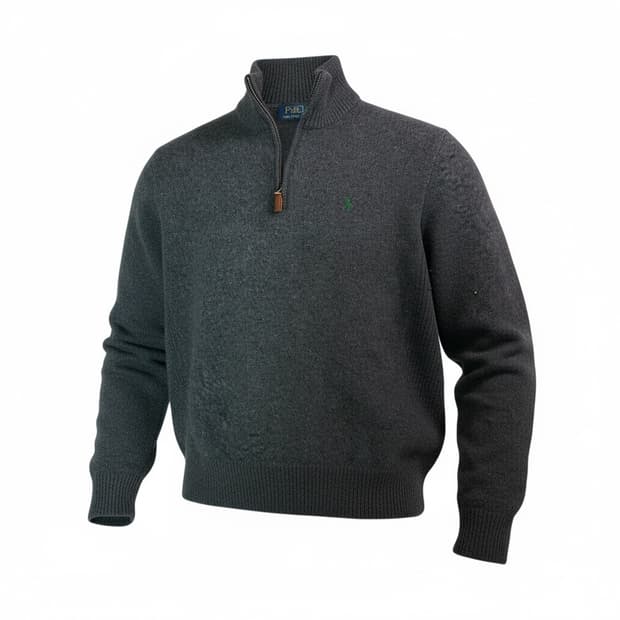 폴로 랄프로렌 차콜 반집업 니트