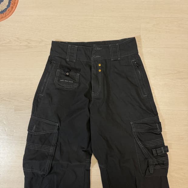 배드블러드 Devil From Earth블랙 카고 와이드 팬츠