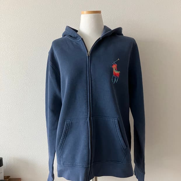 폴로 랄프로렌 빅포니 로고 네이비 후드집업 보이즈 xl