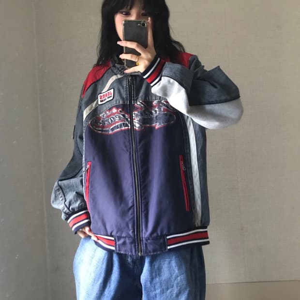 푸부 00s 데님 빅로고 자켓