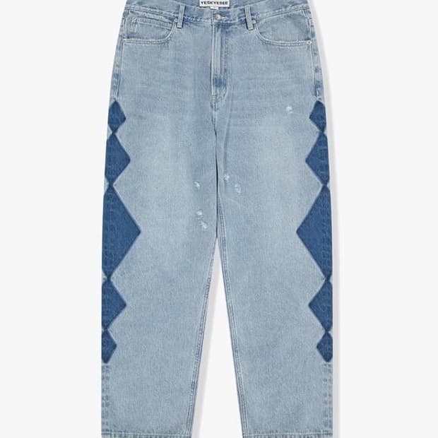예스아이씨 Yeseyesee Rhombus Washed Denim