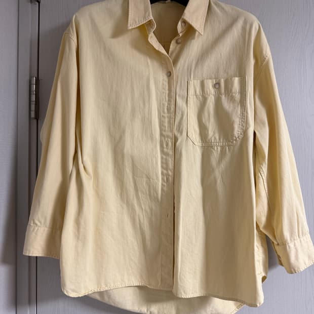 유니클로 U 옥스포드 셔츠 L 옐로우