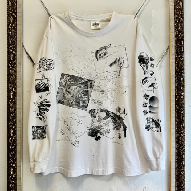 빈티지 90s M.C Escher Art tee 롱 슬리브