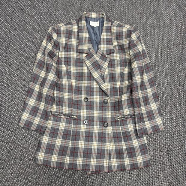 Blancheur 체크 울 블레이저 v5066