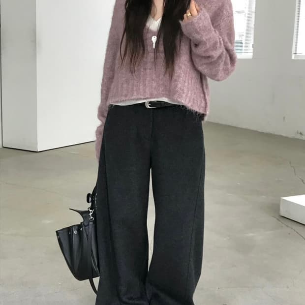 [새상품] 누즈 알파 울 팬츠 울 슬랙스 : 차콜