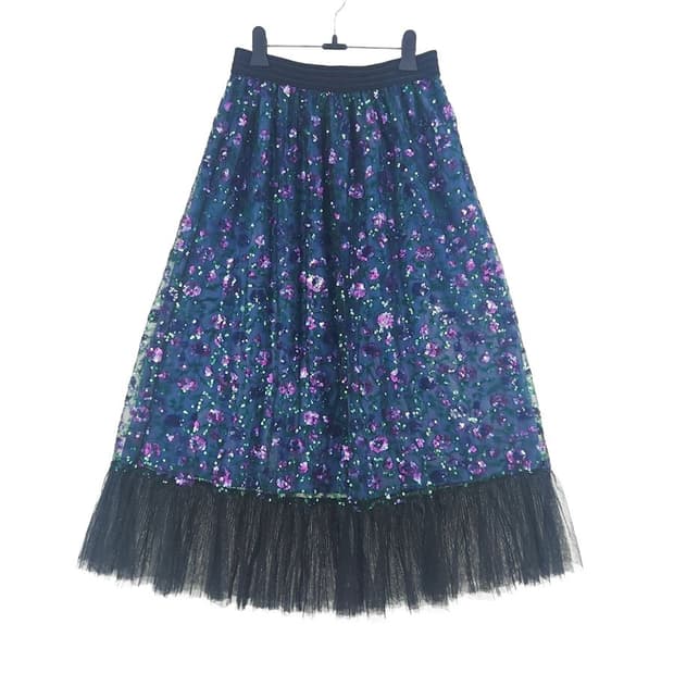 [여61]오즈세컨 스팽글 밴딩 샤 스커트[Y62-137]