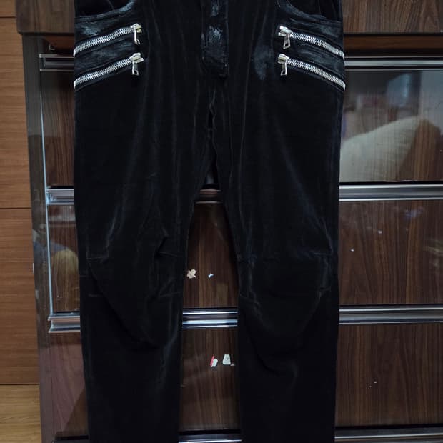 발망 더블 지퍼 벨벳 바이커 30