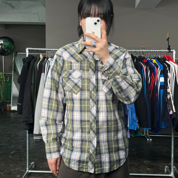 랭글러 웨스턴 체크 셔츠