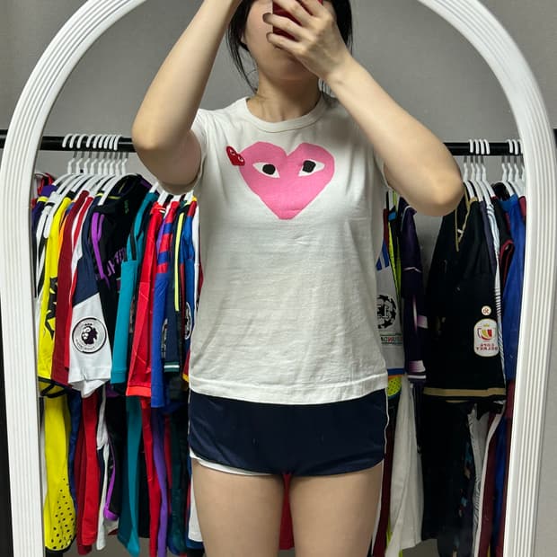 꼼데가르송 플레이 하트 반팔티
