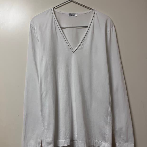 브루넬로 쿠치넬리 브이넥 티셔츠