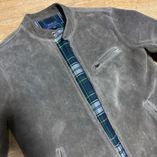 폴로 카페 레이서 스웨이드 자켓